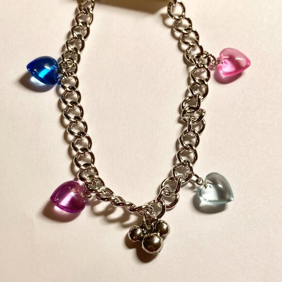 Vintage Disney Mickey Mouse Ears Charm Bracelet Disneyana Starter Silver Tone - Picture 4 of 13